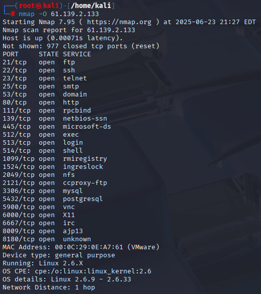 nmap -O