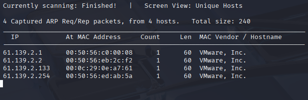 netdiscover -r