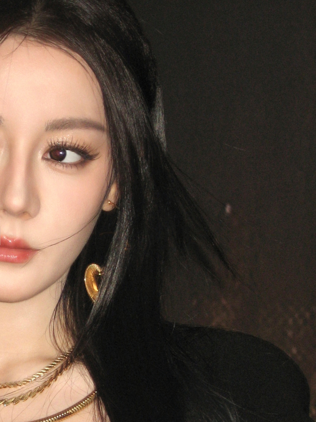 [明星生图（不漏点）] 迪丽热巴 活动生图 黑色漆皮胸衣短裙-泡泡资源